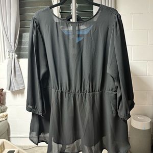 Torrid Black Sheer Blouse